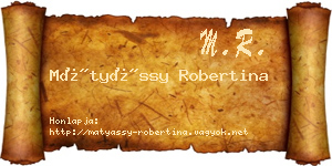 Mátyássy Robertina névjegykártya